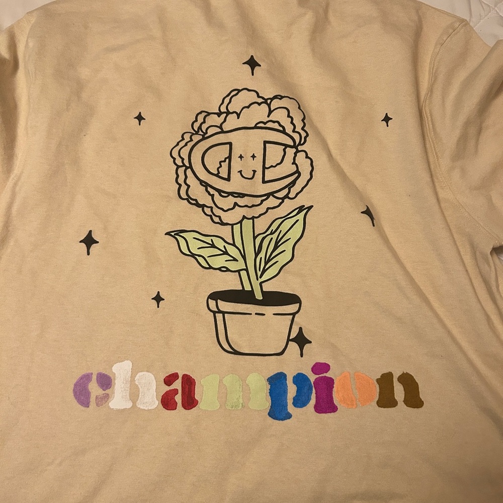 Men’s flower pot t shirt cream